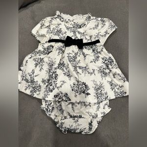Janie and Jack black & white infant dress